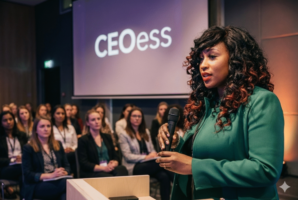 Leilani Anderson-Monroe speaking to an audience